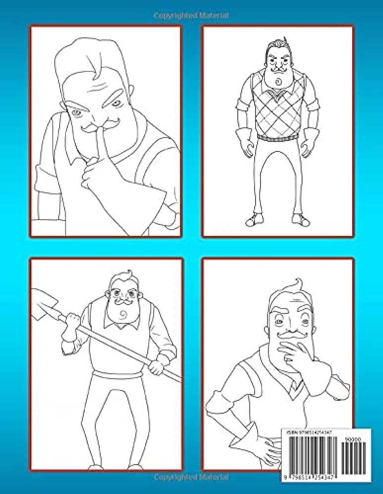 Hello neighbor coloring book amazing gift for all ages and fans hello neighbor with high quality imageâ giant great pages with premium quality images benoit alex kitap
