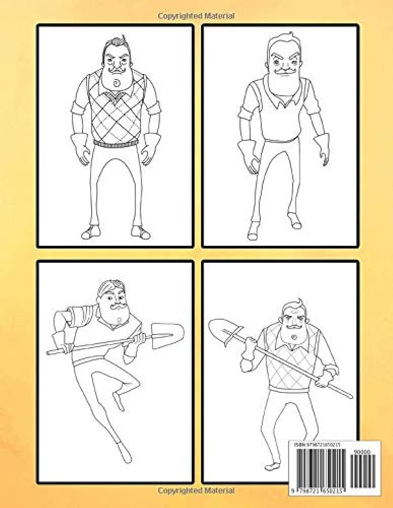 Hello neighbor coloring book coloring pages impressive hello neighbor coloring books for adults and kids george vera books