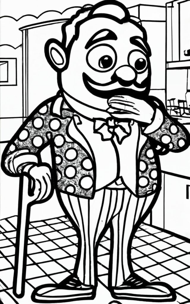 Hello neighbor coloring page
