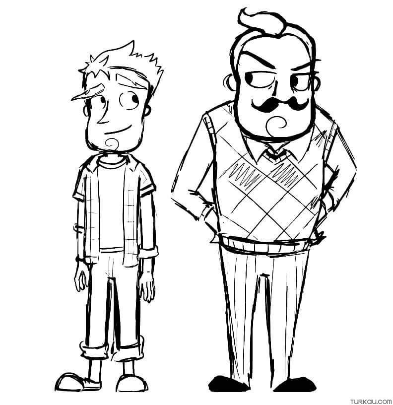 Hello neighbor coloring page