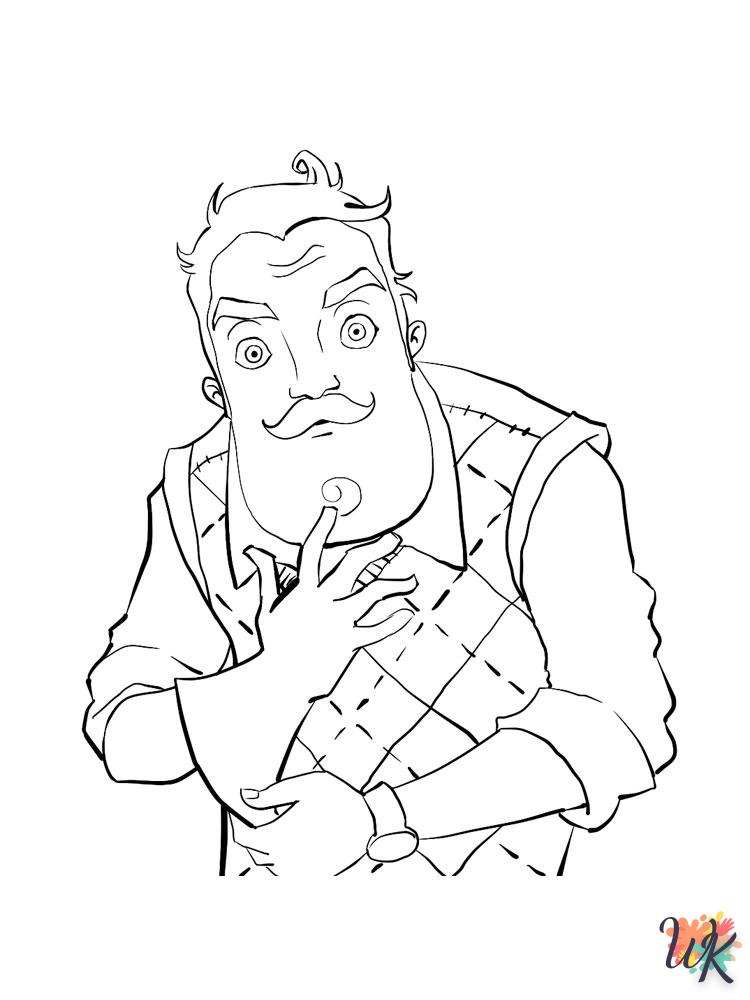 Disegni di hello neighbor da colorare per bambini e giocatori