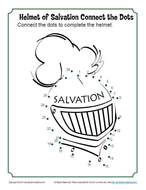 Helmet of salvation connect the dots