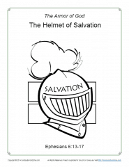 Helmet of salvation coloring page