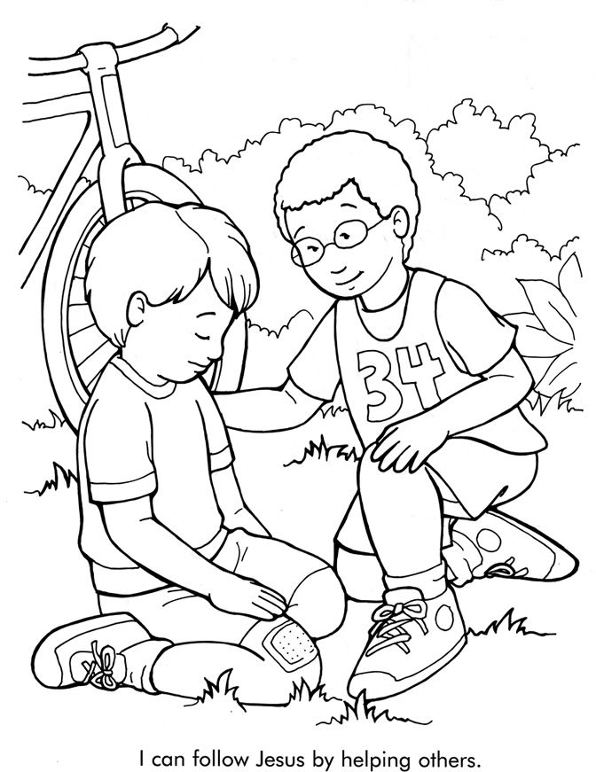 I can follow jesus by helping others coloring page sunday school coloring pages bible coloring pages jesus coloring pages