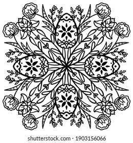Vector illustration hemp plant mandala marijuana stock vector royalty free