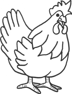 Hen coloring sheet