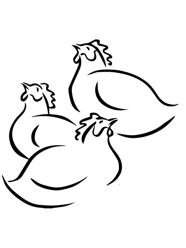 Hens coloring page