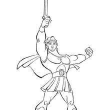Hercules with a sword coloring pages