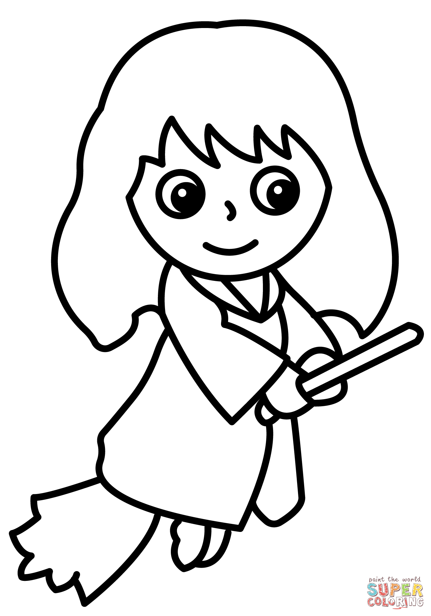 Chibi hermione coloring page free printable coloring pages