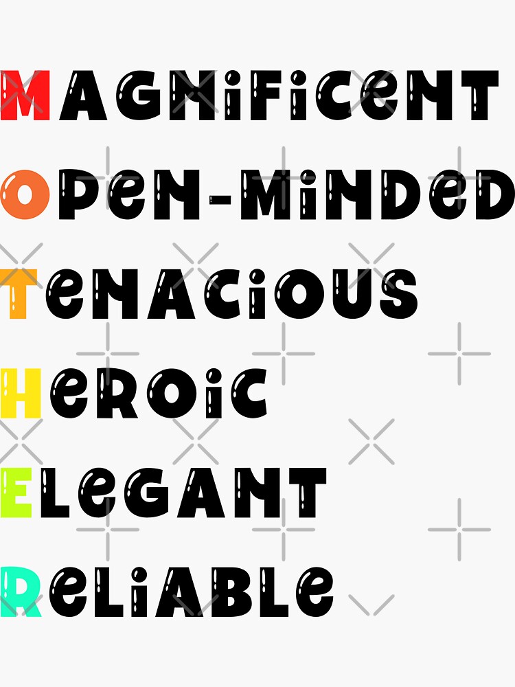 Acrostic poems for mother gifts for mother on her birthday and mothers day rainbow design sticker for sale by subtleday
