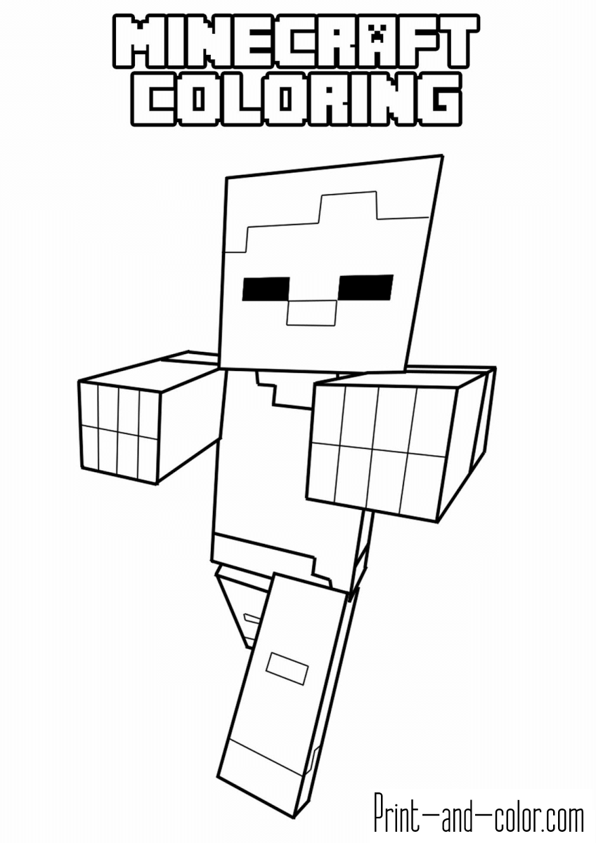 Minecraft coloring pages print and color