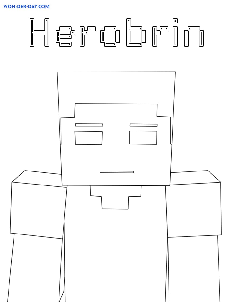 Herobrine minecraft coloring pages wonder day â coloring pages for children and adults