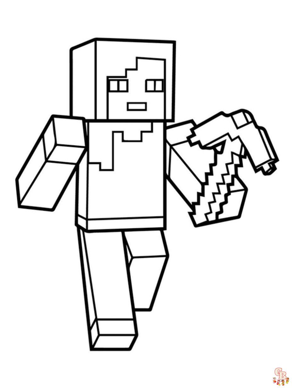 Minecraft coloring pages free printable for kids and adults