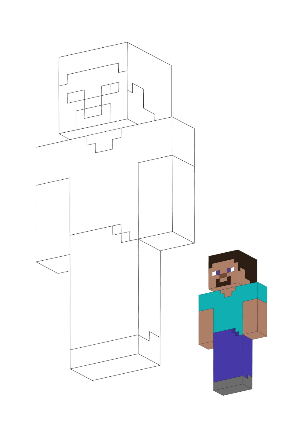 Minecraft herobrine coloring pages