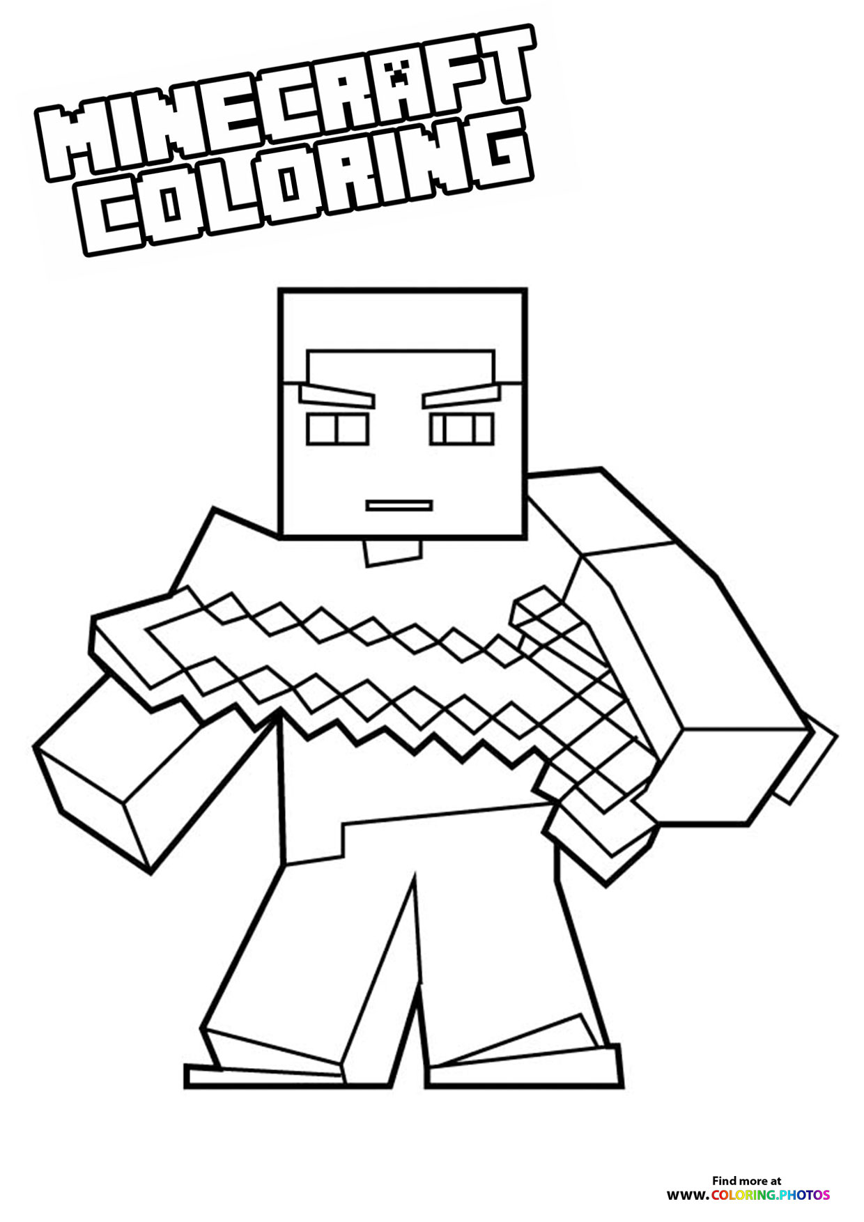 Minecraft pages for kids free and easy print or download