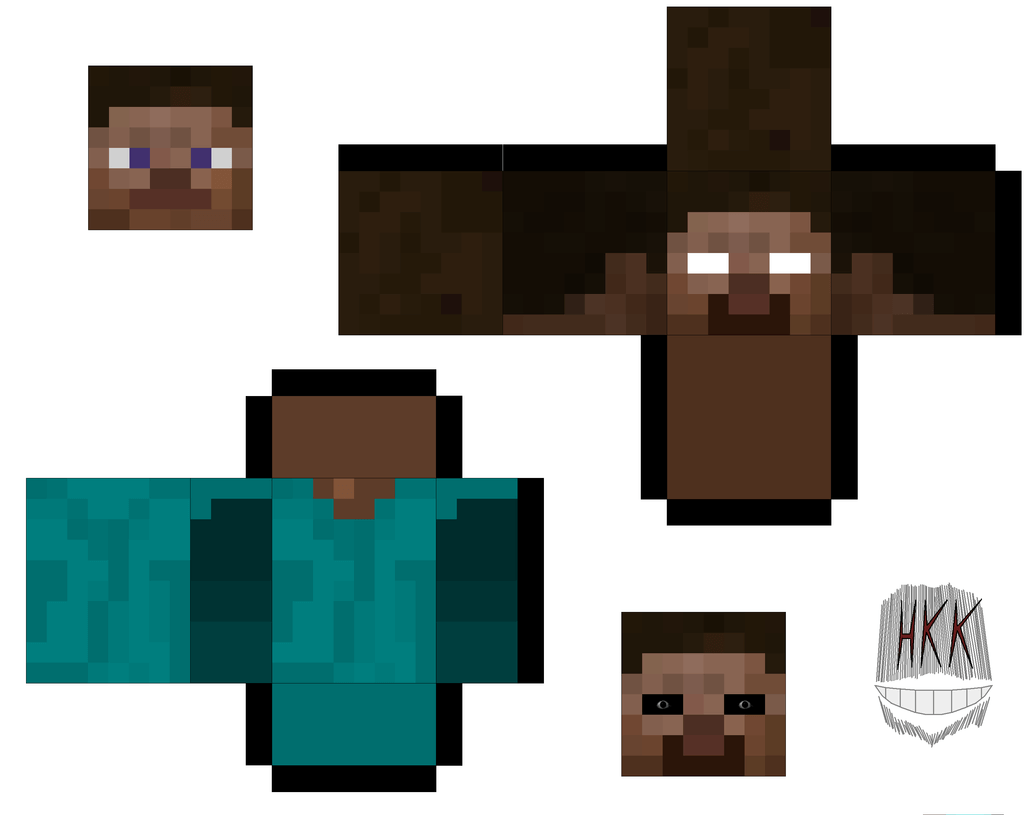 Steve and herobrine paper craft model free printable papercraft templates