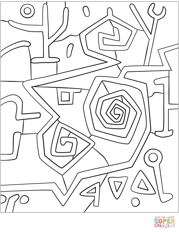Heroic roses by paul klee coloring page free printable coloring pages coloring pages paul klee art paul klee