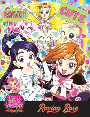 Princess sailor star coloring book cute princess idol super hero girls kawaii fantasy anime manga style fun for all ages vol paperback joyride bookshop