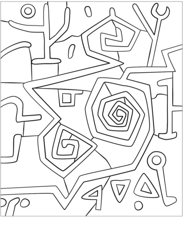 Heroic roses by paul klee coloring page free printable coloring pages