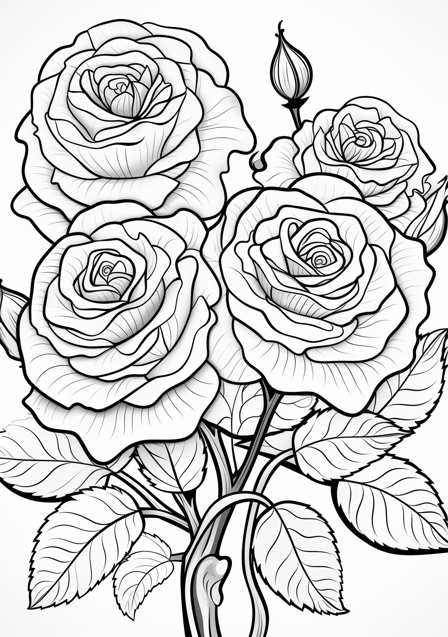 Roses in botanical illustration