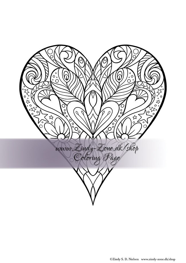 Mandala herz blume zum ausdrucken erwachsene malseite lineart diy zindy nielsen