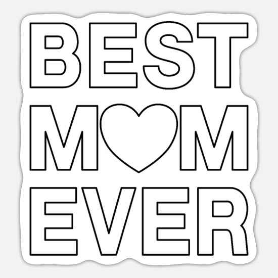 Best mom ever heart design to color sticker