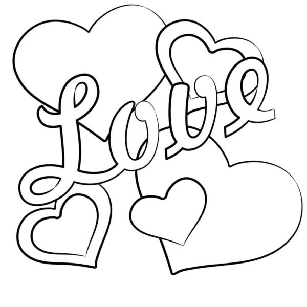 Heart of love coloring page