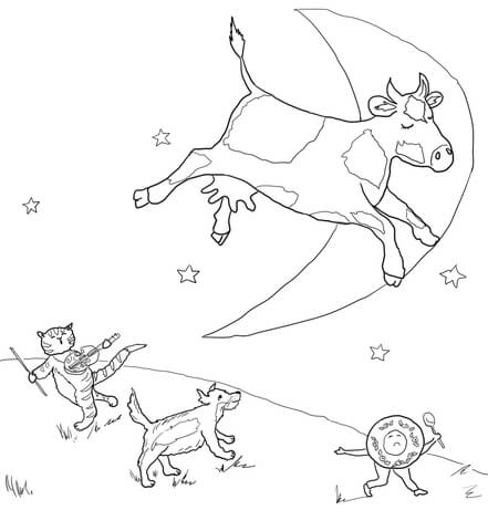 Hey diddle diddle coloring page free printable coloring pages