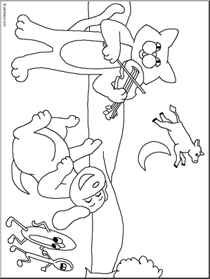 Hey diddle diddle coloring page i