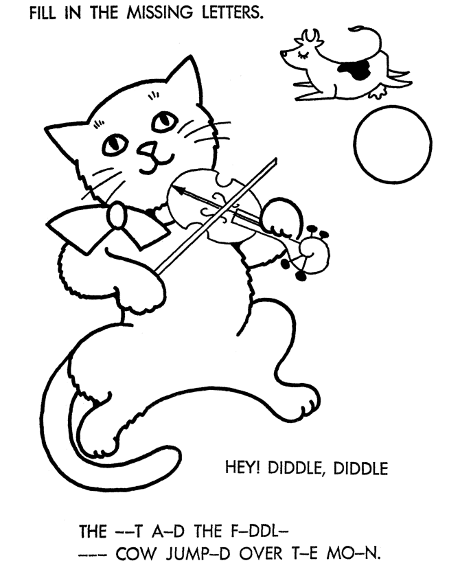 Nursery rhymes coloring page sheets
