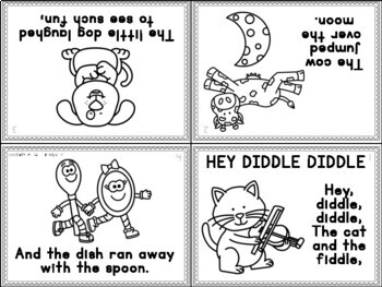 Hey diddle diddle nursery rhymes posters readers and printables