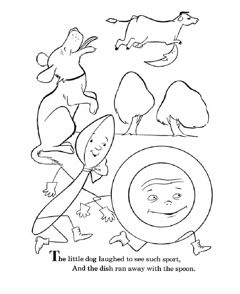 Nursery rhyme the little dog coloring page