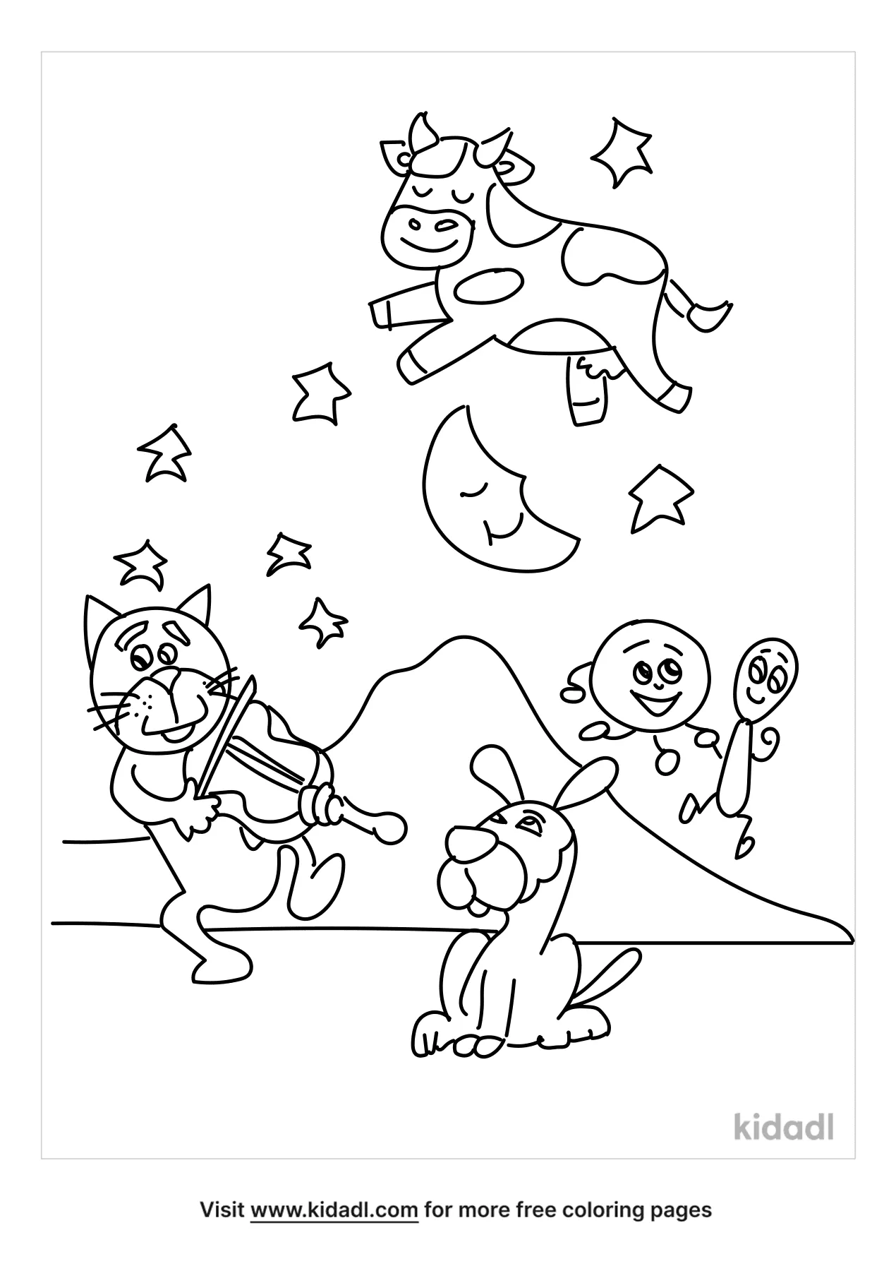 Free hey diddle diddle coloring page coloring page printables