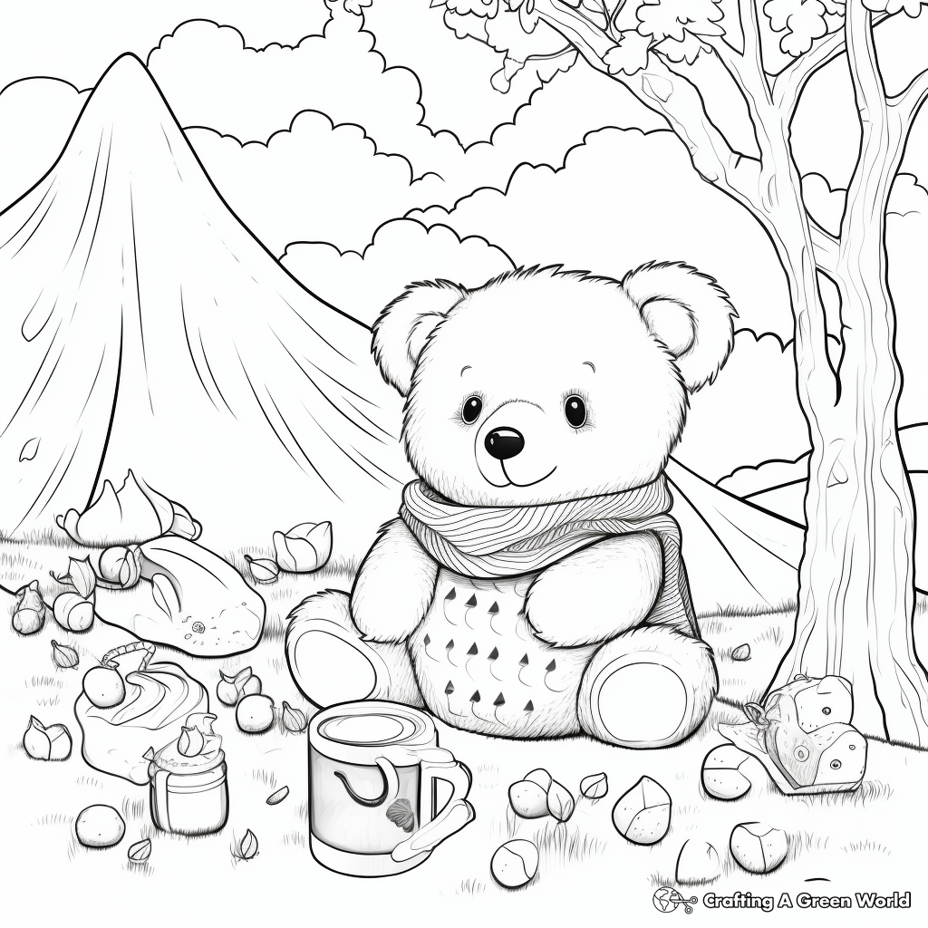 Hibernating bear coloring pages