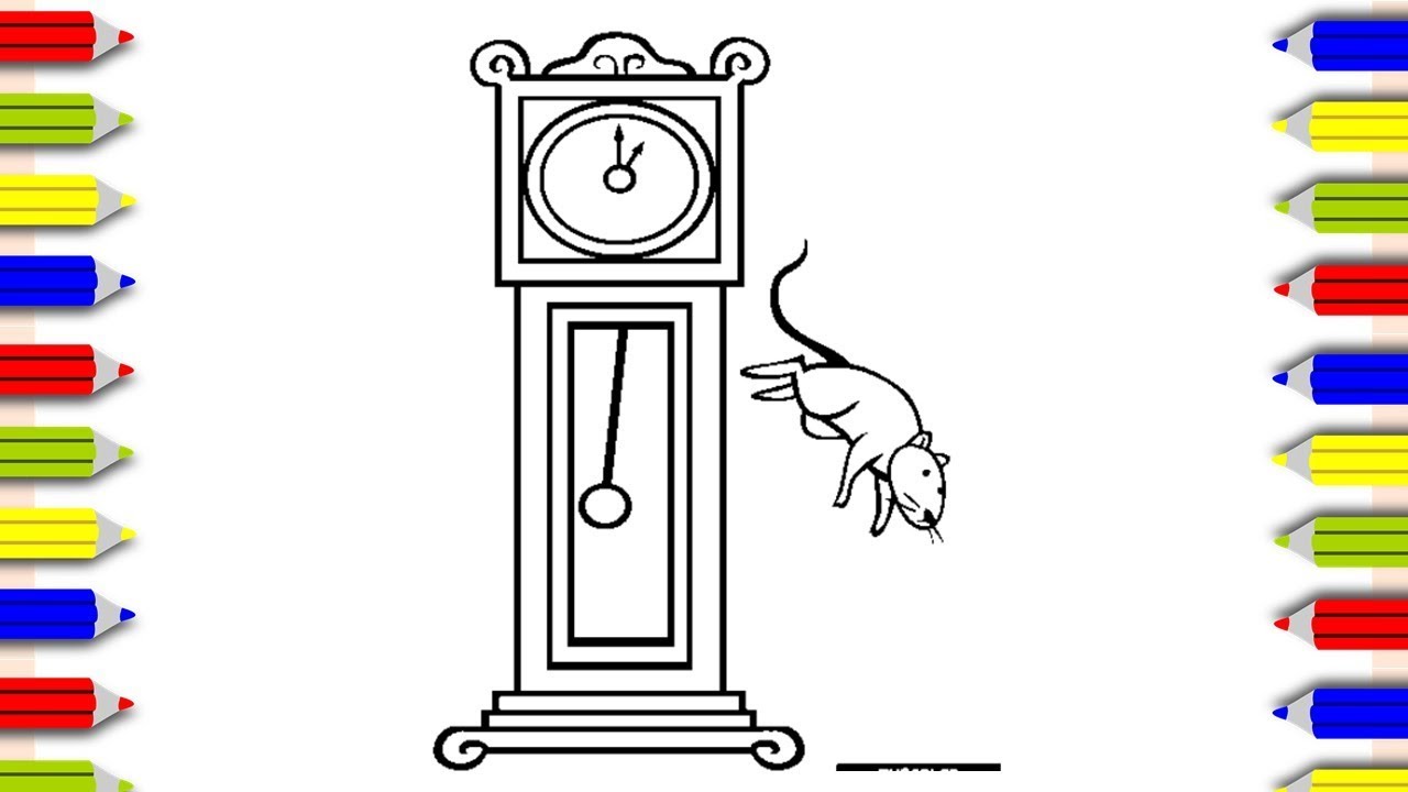 Coloring hickory dickory dock coloring pages for kids ãocuklar iãin boyama uåaqlar ãããn