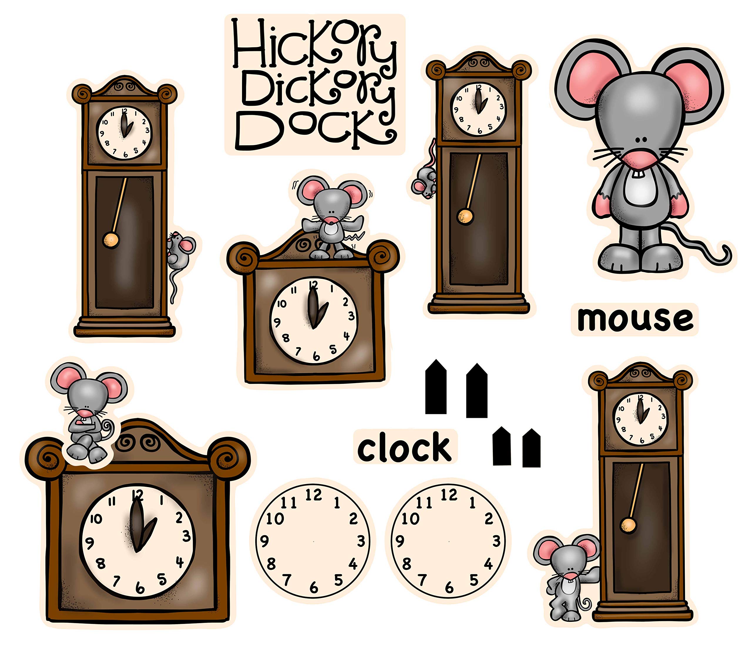 Hickory dickory dock precut felt figure for feltflannel board plus activity pages nursery rhyme stories story set buy online at best price in k