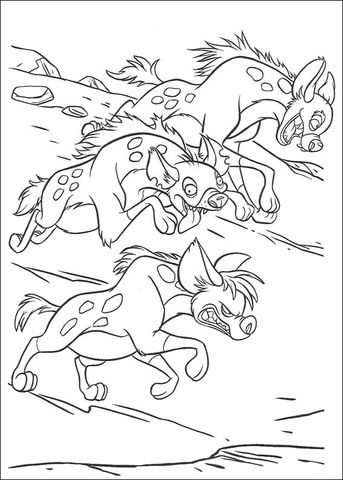 The running spotted hyenas coloring page from the lion king category select from printable crafts â horse coloring pages lion king drawings lion king art