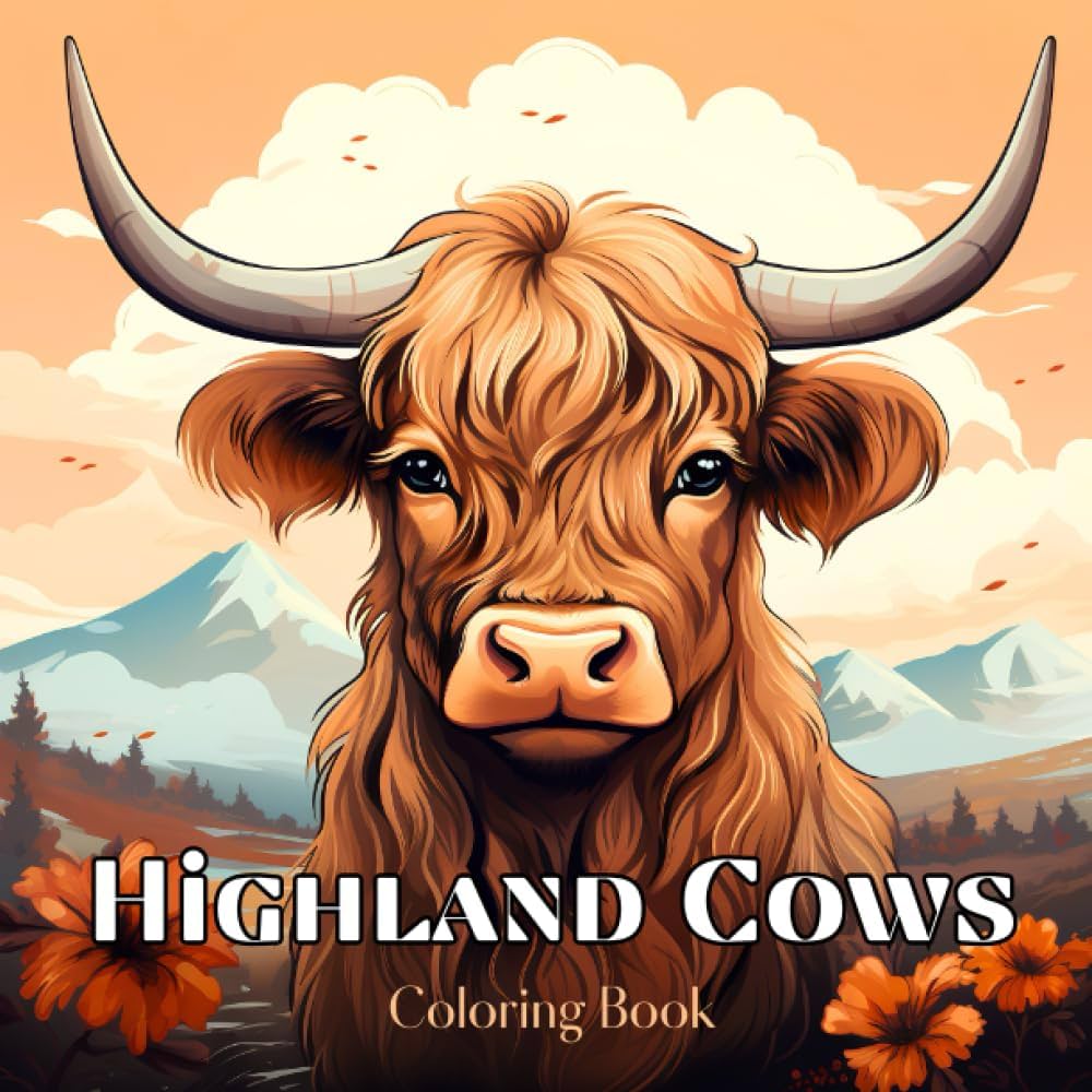 Highland cows coloring book coloring pages for relaxation and stress relief wacko suzy letinson books