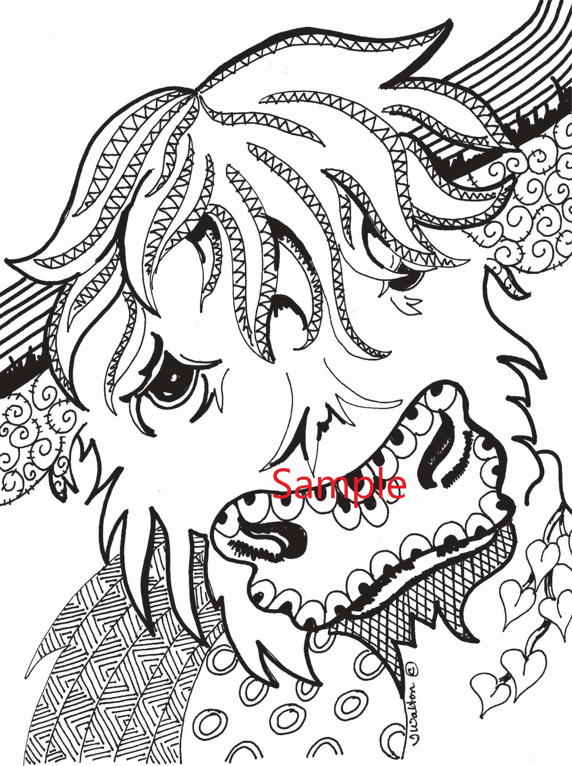 Downloadable coloring page of highlander cow