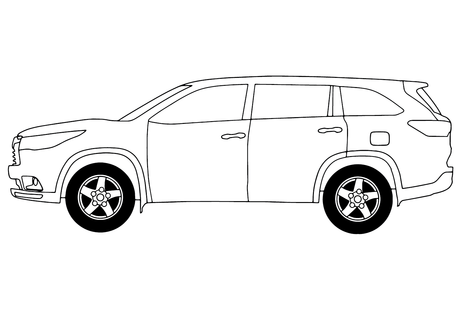 Toyota highlander coloring sheet for kids