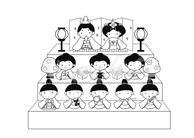 Free vectors coloring hinamatsuri