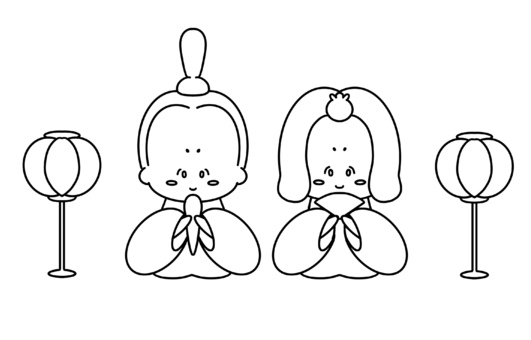 Free vectors coloring book hinamatsuri