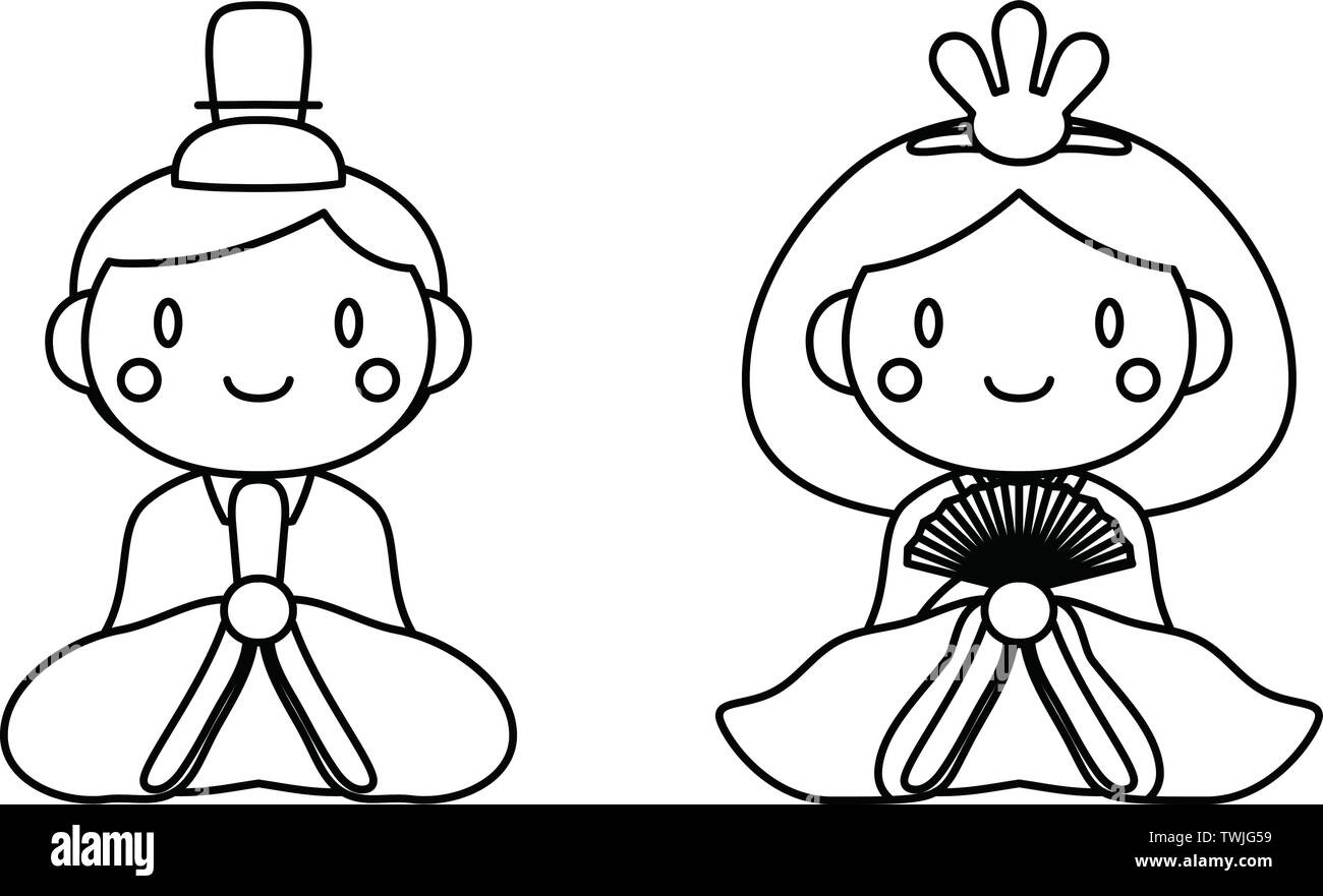 Japanese dolls black and white stock photos images