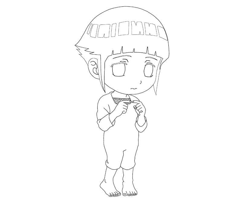 Cute chibi hinata coloring page