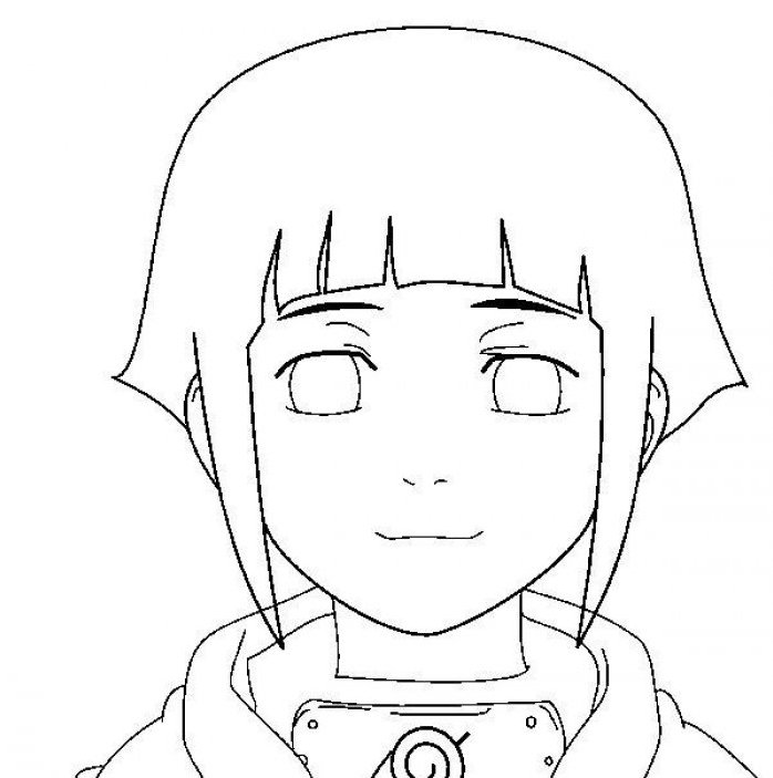 Coloring page of hinata from naruto