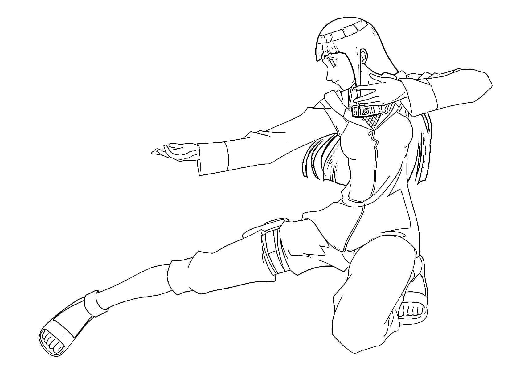 Amazing hinata coloring page