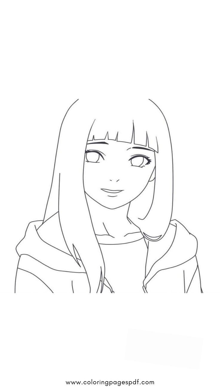 Anime coloring page of hinata hyuuga coloring pages adult coloring pages color