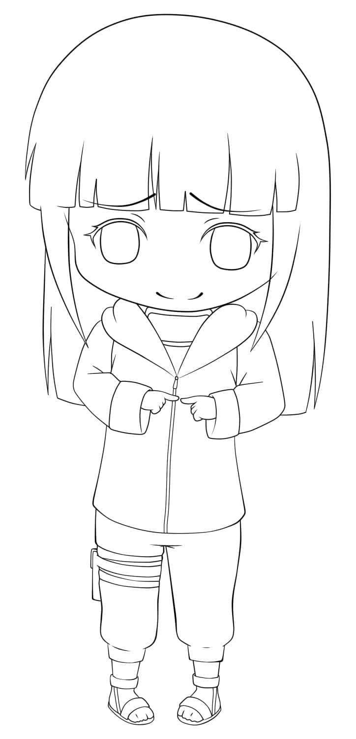 Cute hyuga hinata coloring page