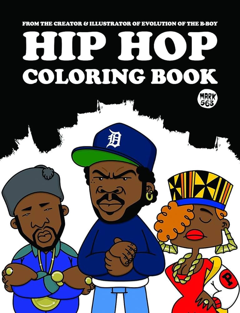 Hip hop coloring book mark books