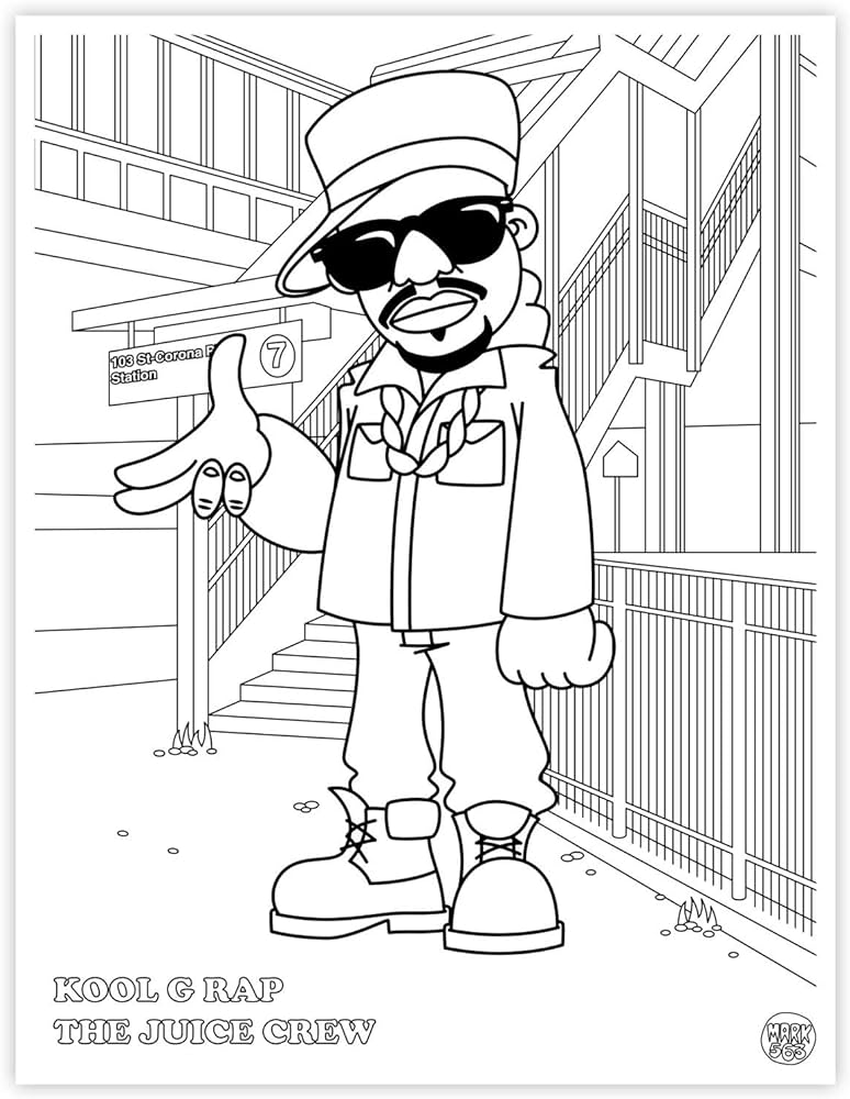 Hip hop coloring book mark books